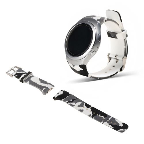 Bracelet en silicone Camuflagem pour SAMSUNG Gear S2 R720 R730 - Gris&Noir