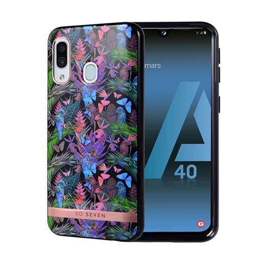 So Seven - Coque Phuket tropicale PAPILLON NOIR: SAMSUNG GALAXY A40