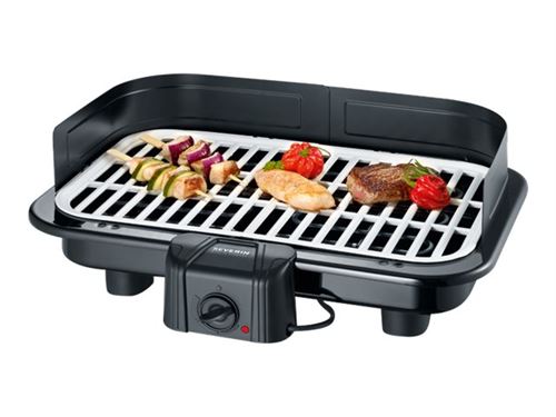 Barbecue électrique Severin PG 2794 noir Barbecue Achat Severin 2794 Gril Barbecue avec Plaque Revêtue 2500 W