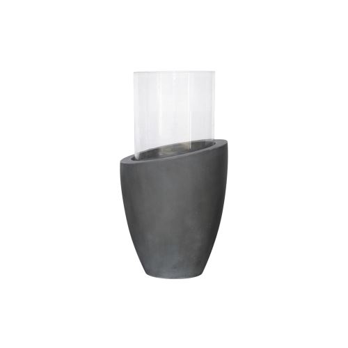 photophore rond base ficonstone h50.5cm gris anthracite