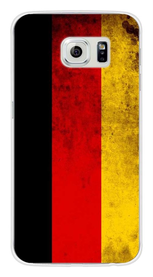 Coque en silicone imprimée compatible Samsung Galaxy S6 Drapeau Allemagne
