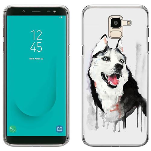 Coque pour Samsung Galaxy J6 -  Chien Husky Splash