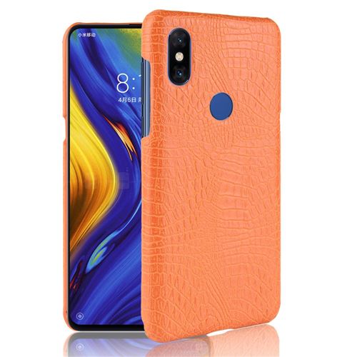 Etui en PU enduit de crocodile orange pour votre Xiaomi Mi Mix 3