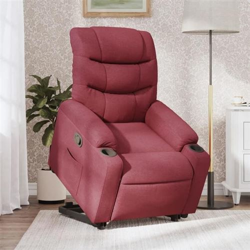 Non Communiqué Rouge Vidaxl Fauteuil De Relaxation Inclinable Tissu Bordeaux