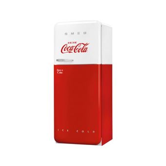 REFRIGERATEUR FROID BRASSE, CONGELATEUR STATIQUE, 270 L, ANNEES 50, CHARNIÈRE DROITE, PLASTIQUE THERMOFORMÉ, 1 BAC A LEGUME, ZONE EXTRA FRESH, ÉCLAIRAGE INTERNE LED, ALERTE D'OUVERTURE PROLONGÉE, COCA COLA