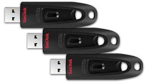 Non Communiqué Sandisk Ultra 64 Go Clé Usb 3.0 Jusqu'à 130 Mo/S - Paquet De Trois