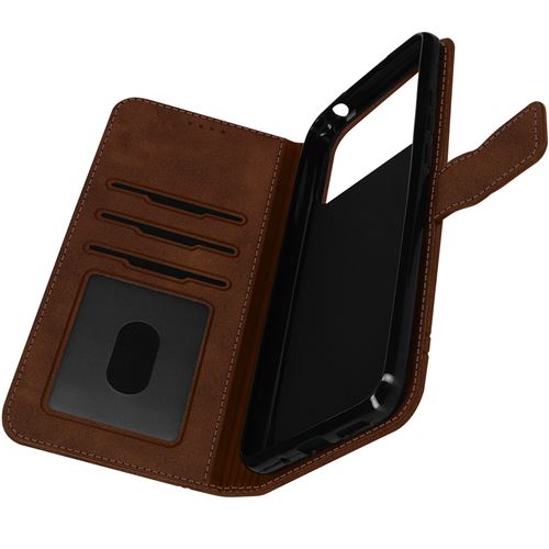 Étui pour Xiaomi Poco C40 Motif Smile Portefeuille Fonction Support Vidéo Avizar Marron Foncé