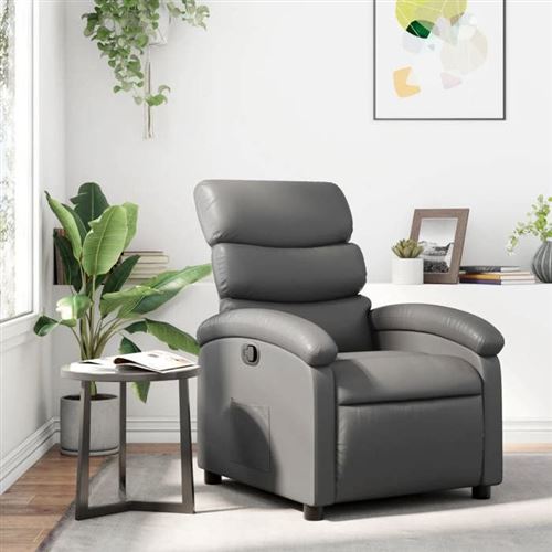 vidaXL - Fauteuil de relaxation réglable - Gris - Image 2