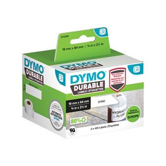 DYMO - Adhésif permanent - 64 x 19 mm 900 étiquette(s) (2 rouleau(x) x 450)  étiquettes - pour DYMO LabelWriter 310, 315, 320, 330, 400, 450, 4XL,  SE450, Wireless - Consommable pour imprimante photo - Achat & prix