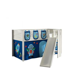 Scott Lit Mezzanine Toboggan et Rideau Astro + 3 Sacs Rangement - 1