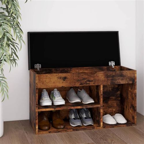 Vidaxl Banc À Chaussures Chêne Fumé - Image 3