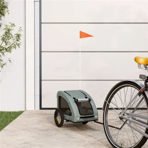Vidaxl Gris Remorque Vélo Animaux De Compagnie - Image 3