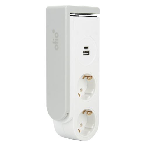 Zenitech - Multiprise Gekko - 2 Prises Schuko 16A - 2 Ports USB A+C - Blanc - Image 2