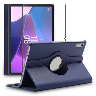 ebestStar ® pour Lenovo Tab P11, P11 Plus - Housse PU Cuir Rotatif 360 +  Film protection écran en VERRE Trempé, Bleu Foncé