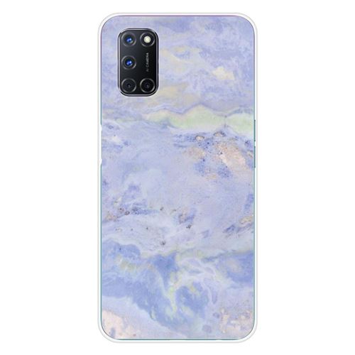 Coque en silicone imprimée compatible Oppo A52 A72 Marbre Bleu