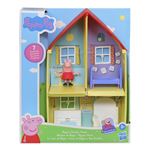 Peppa Pig Maison Portable En Bois 2 Étages Avec Grenier Et Jardin - 7 Accessoires + 4 Personnages, 39x34.5x18cm