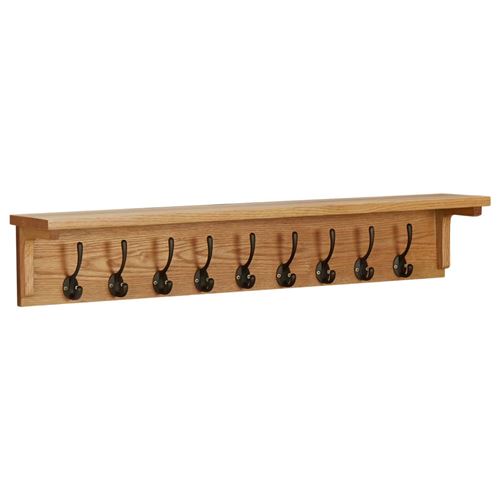 Vidaxl porte-manteau 90x16x16 cm bois de ch&ecirc;ne massif 289192