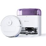 ECOVACS DEEBOT Mini Robot Aspirateur Laveur, Aspiration 8 000 Pa, ZeroTangle 2.0, TrueMapping 2.0, séchage à 45 ℃, vidage Auto, Lavage Intelligent en Profondeur, Nettoyage Auto en Un clic, Violet