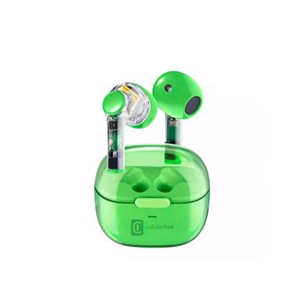 Écouteurs Cellularline FINE True Wireless Stereo TWS Appels Musique Bluetooth Vert, Transparent - 1
