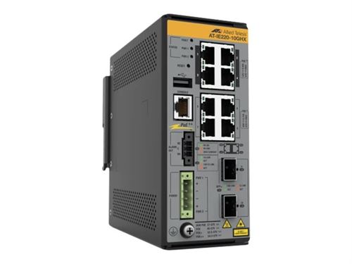 Allied Telesis IE220-10GHX Géré L2 Gigabit Ethernet (10/100/1000) Connexion Ethernet, supportant l'alimentation via ce port (PoE) Gris