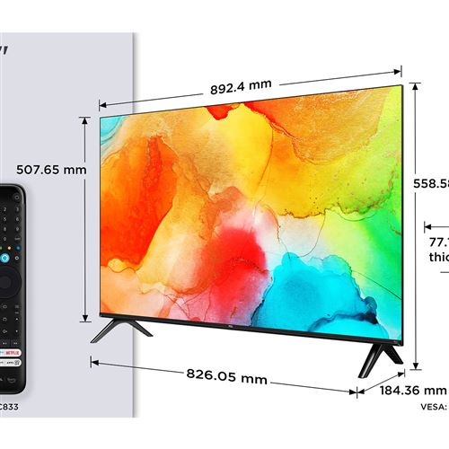 TCL SF560 40SF560 TV 101,6 cm (40 ) Full HD Smart TV Wifi Métallique 300 cd m²