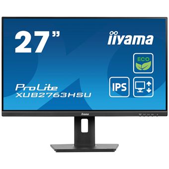 iiyama ProLite XUB2763HSU-B1 - Écran LED - 27" - 1920 x 1080 Full HD (1080p) @ 100 Hz - IPS - 250 cd/m² - 1300:1 - 3 ms - HDMI, DisplayPort - haut-parleurs - noir, mat