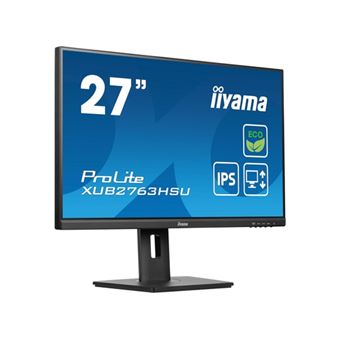 iiyama ProLite XUB2763HSU-B1 - Écran LED - 27" - 1920 x 1080 Full HD (1080p) @ 100 Hz - IPS - 250 cd/m² - 1300:1 - 3 ms - HDMI, DisplayPort - haut-parleurs - noir, mat