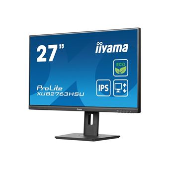 iiyama ProLite XUB2763HSU-B1 - Écran LED - 27" - 1920 x 1080 Full HD (1080p) @ 100 Hz - IPS - 250 cd/m² - 1300:1 - 3 ms - HDMI, DisplayPort - haut-parleurs - noir, mat