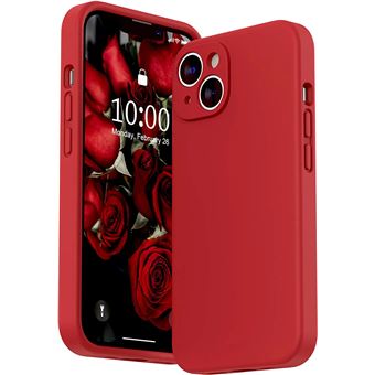 Coque Silicone Pour iPhone 14 Couleur Rouge Protection Objectif Appareil Photo Little Boutik® - 1
