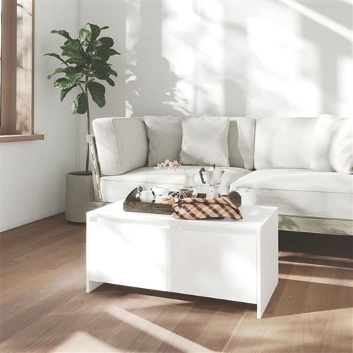 Vidaxl Blanc Table Basse 90X50x41,5 Cm Bois D'ingénierie809818 - Image 3