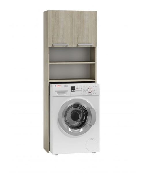 COMO - Meuble pour machine à laver - 64x183x30cm - Rangement sonoma