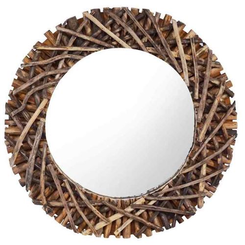Vidaxl Miroir Mural 60 Cm Teck Rond - Image 3