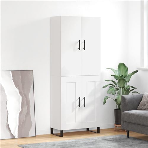 Non Communiqué Blanc Vidaxl Buffet Haut 69,5X34x180 Cm Bois D'ingénierie, Buffet, Armoire Latérale, Armoire De Rangement, Armoire, Buffets, Armoire Haute