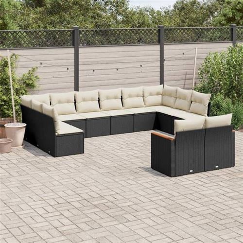 VIDAXL  Salon de jardin 12 pcs - Noir