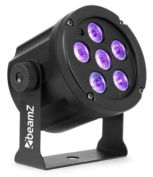 BeamZ SLIMPAR30 UV LED Projecteur PAR - 6 LEDs 2W UV, shows lumineux préprogrammés, mode auto avec sensibilité réglable