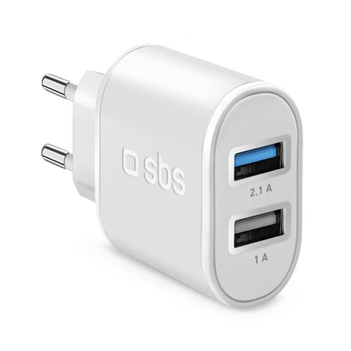 Chargeur secteur rapide Fast Charge avec deux ports USB- SBS