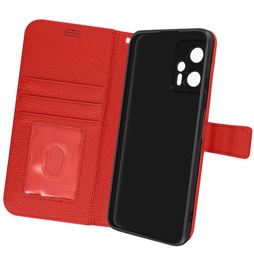 Étui pour Xiaomi Poco X4 GT Clapet Portefeuille Support Vidéo Dragonne Avizar rouge
