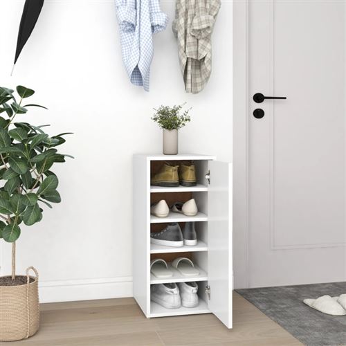 vidaXL - Meuble à chaussures - Blanc - 32x35x70 cm - Image 3