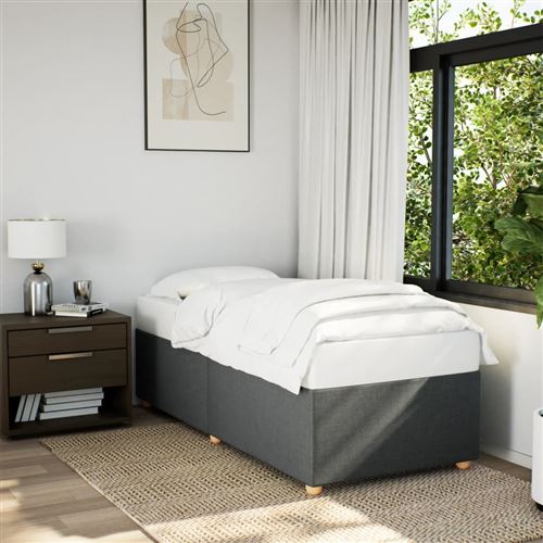vidaXL - Cadre de lit - 100 x 200 cm - Gris foncé - Image 3