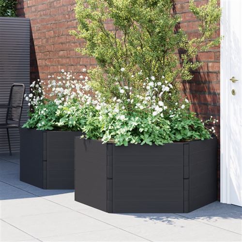 Vidaxl Jardinières De Jardin 2 Pcs - Pp Anthracite - Image 2