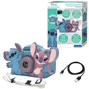 LEXIBOOK  Appareil photo pour enfant avec protection  4 en 1  Disney Stitch  carte mémoire