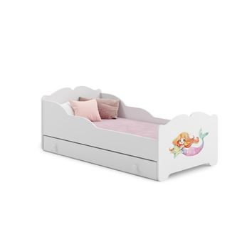 Lit enfant ANNI avec tiroir de rangement 160x80 SIRÈNE avec matelas - 1