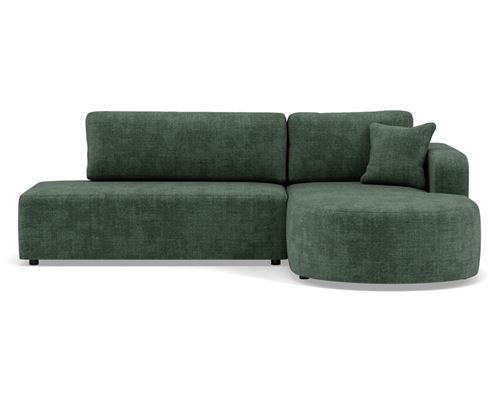 BESTMOBILIER Miro - Canap&eacute; d'angle droit 4 places convertible avec coffre en velours textur&eacute;