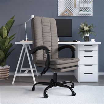 vidaXL Fauteuil inclinable de bureau Taupe Tissu - 1