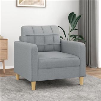 vidaXL Fauteuil Gris clair 60 cm Tissu - 1