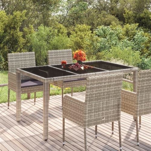 Vidaxl Gris Table De Jardin - Verre 150X90x75 Cm - Image 2