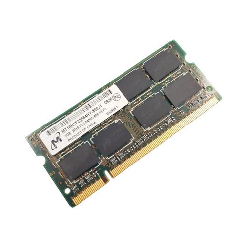 Barrette Mémoire 2Go Ram Ddr2 Micron Mt16Htf25664Hy-800J1 So-Dimm Pc2-6400S