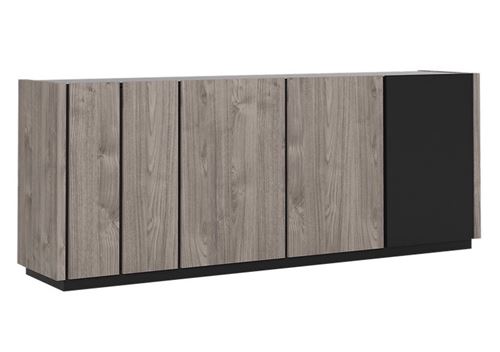 Buffet 4 portes - Decor gris - SNAPP - L 220 x P 45 x H 85 cm