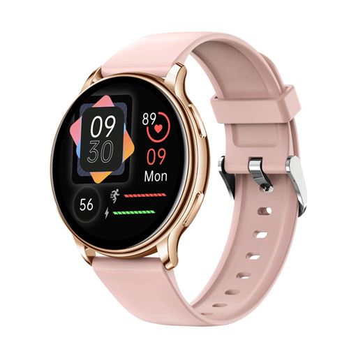 Non Communiqué Femme Rose Montre Connectée Écran Tft Bluetooth Appels Suivi Santé Autonomie 30J - Yonis
