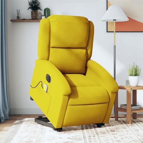 Non Communiqué Jaune Vidaxl Fauteuil De Relaxation, Massage, Inclinable Électrique Réglable Velours